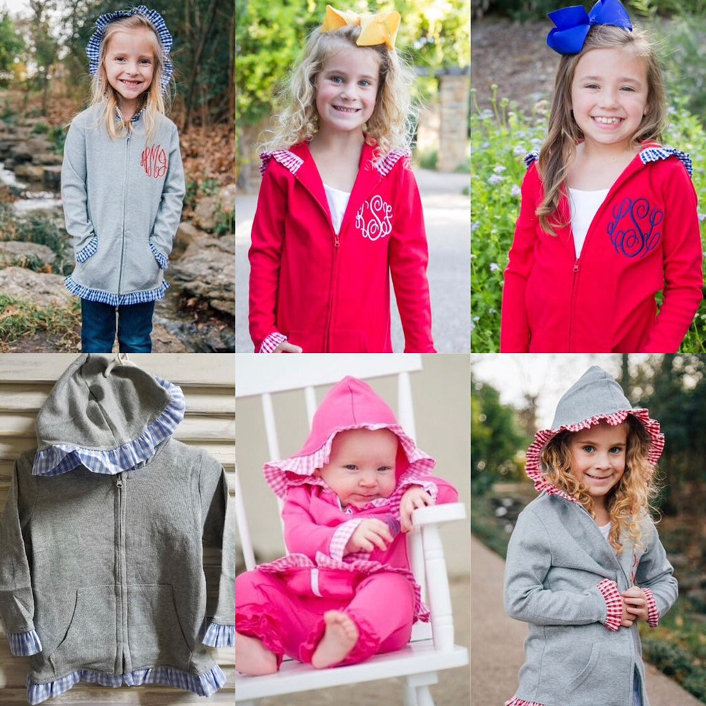Personalized Kids Pullover: Monogrammed Cotton Zip Up