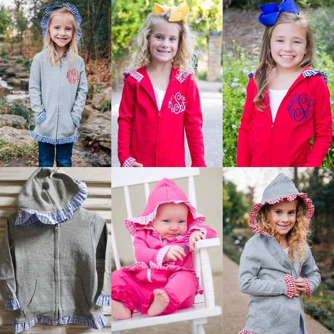 Personalized Kids Zip Up - Personalized Kids Pullover - Monogrammed Pullover - Boys Monogram Zip Up - Gingham - Girls Monogram Zip Up