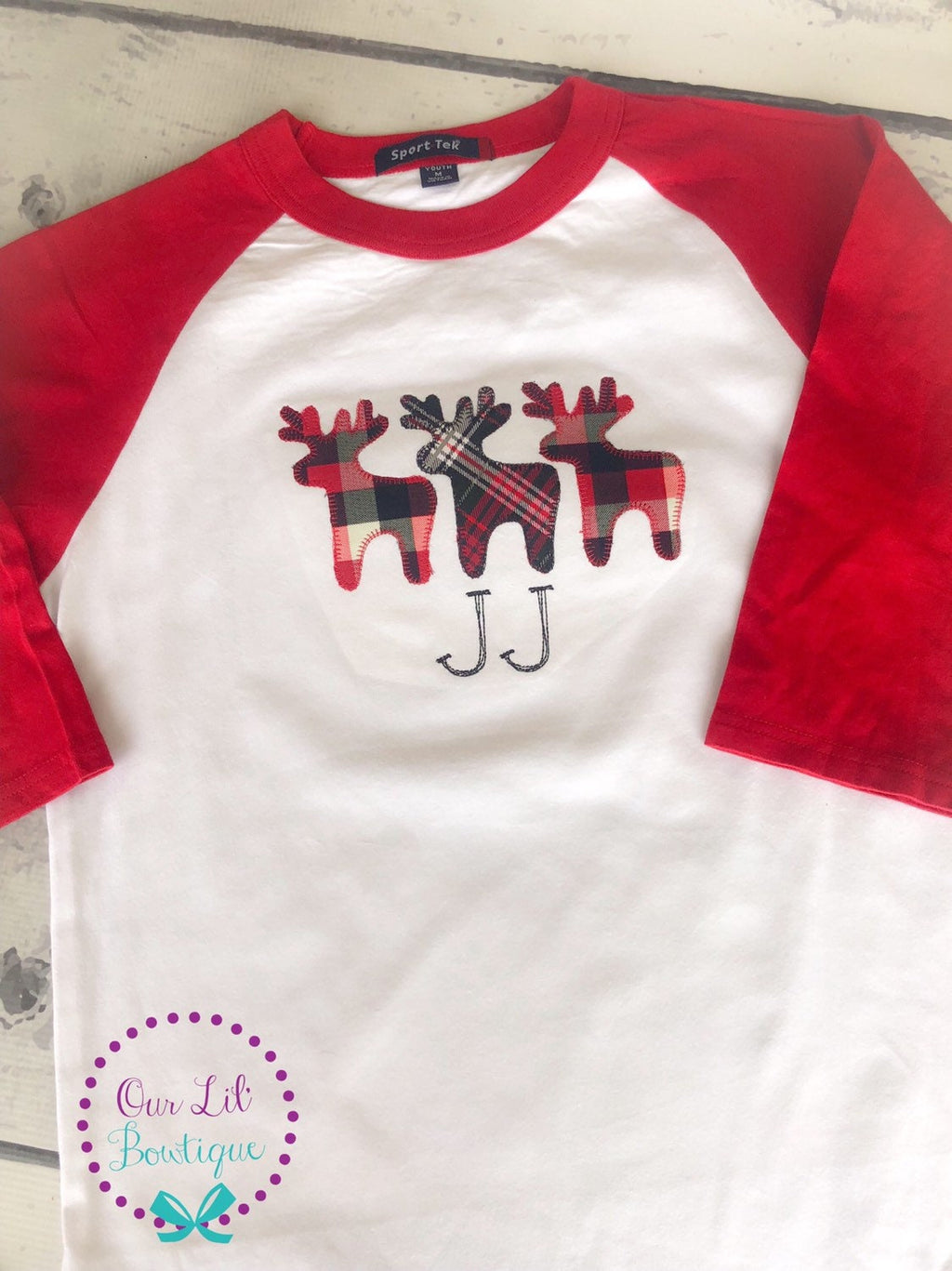 Christmas Moose Shirt: Personalized Plaid Applique Birthday Shirt