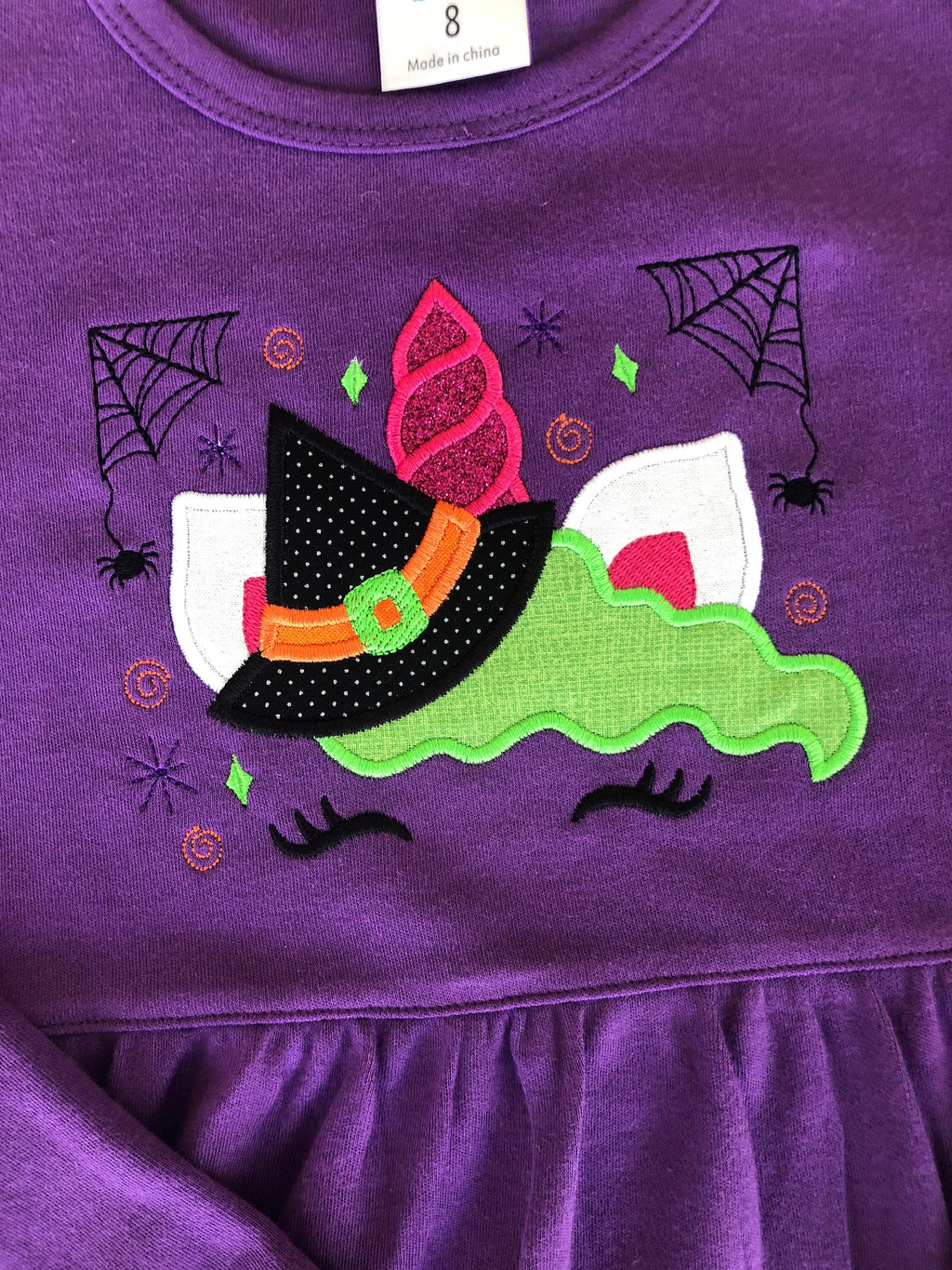 Witch Unicorn Halloween Shirt - Personalized Girls Tee