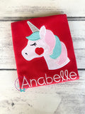 Personalized Valentine Unicorn Shirt - Girls Appliqué Bodysuit