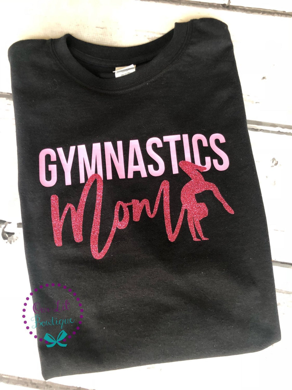 Personalized Gymnastics Mom Shirt: Team Colors, Vinyl Design