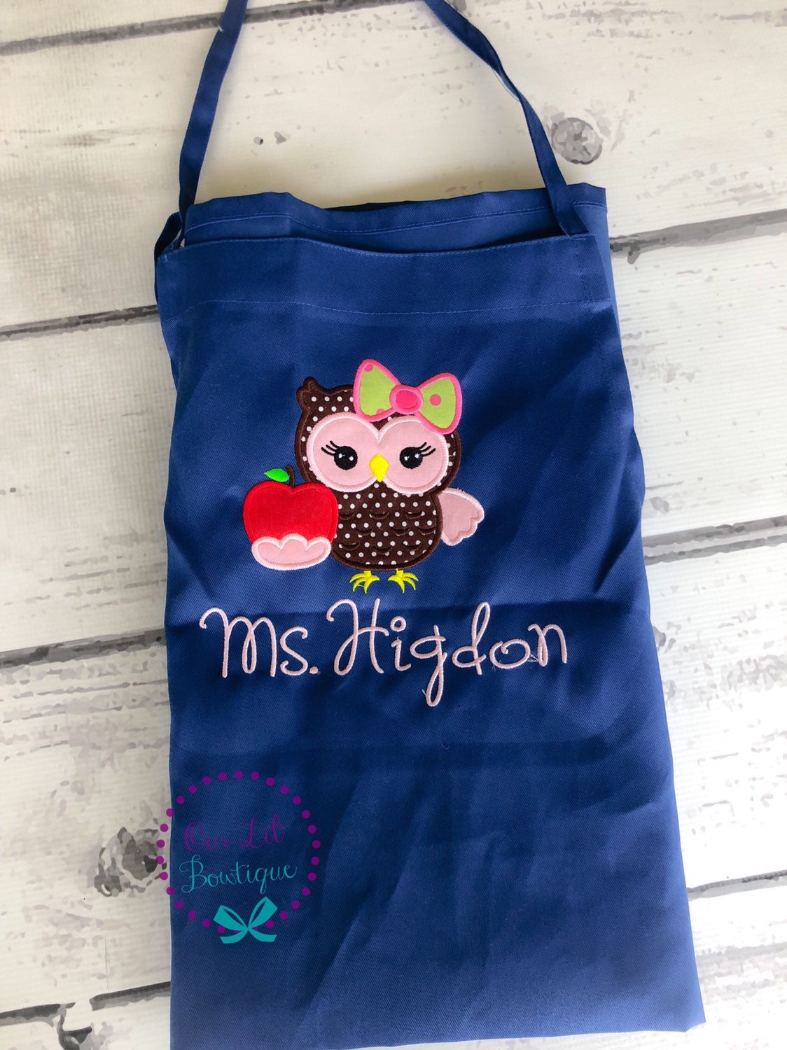 Personalized Owl Birthday Apron - Teacher or Toddler Gift