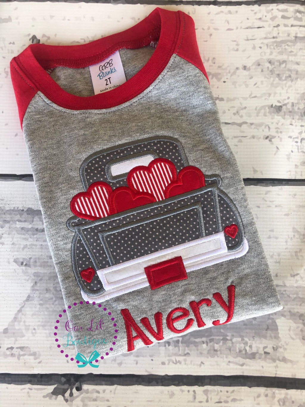 Personalized Valentine's Truck Appliqué Shirt - Baby & Toddler