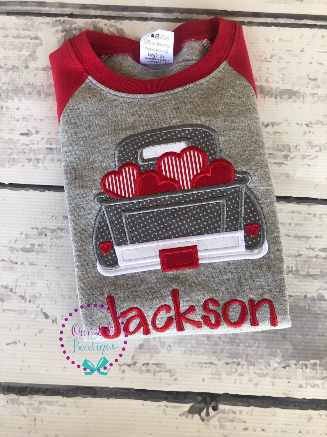 Personalized Valentine's Truck Appliqué Shirt - Baby & Toddler