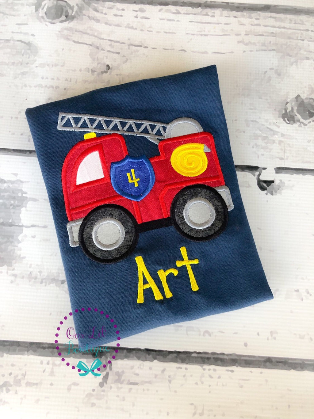 Personalized Firetruck Birthday Shirt - Firefighter Theme