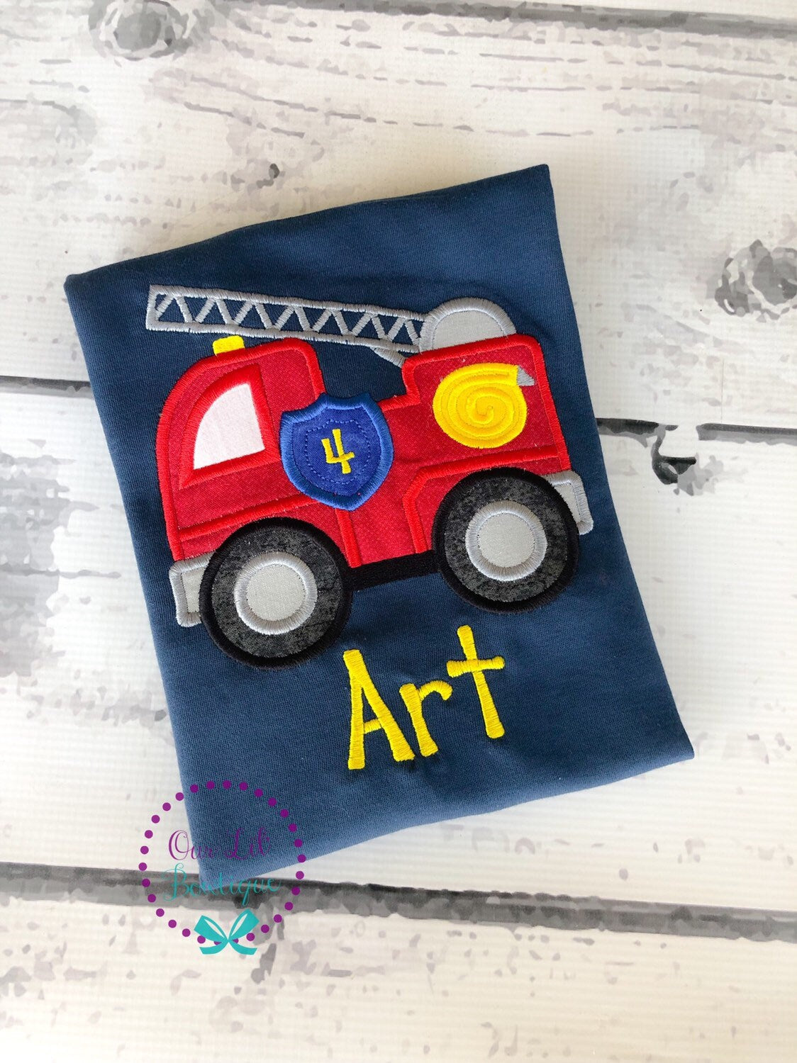 Personalized Firetruck Birthday Shirt - Firefighter Theme