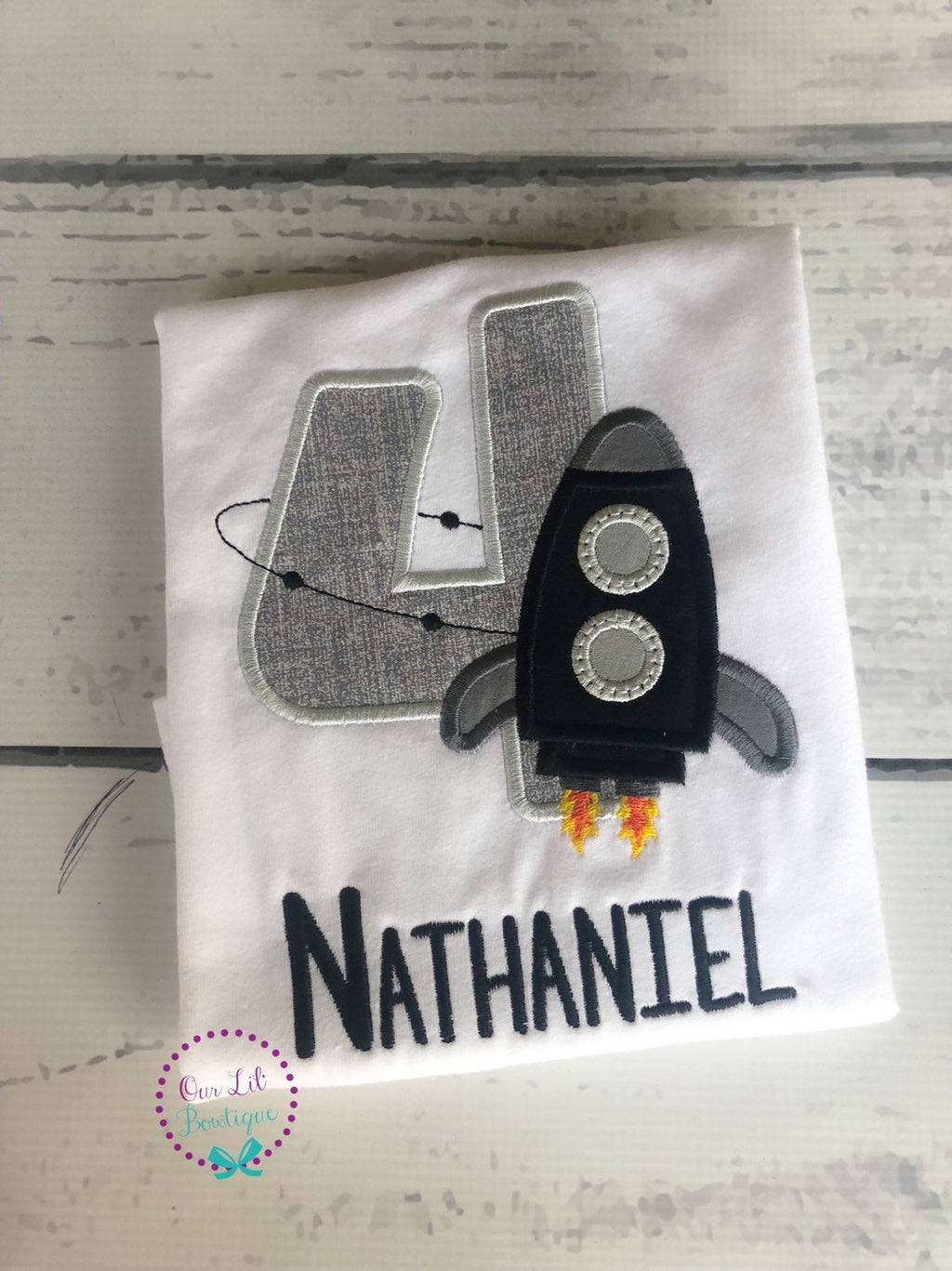 Rocket Ship Birthday Shirt: Personalized Astronaut Party Tee