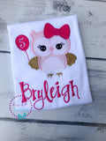 Owl Birthday Shirt: Personalized Appliqué Outfit