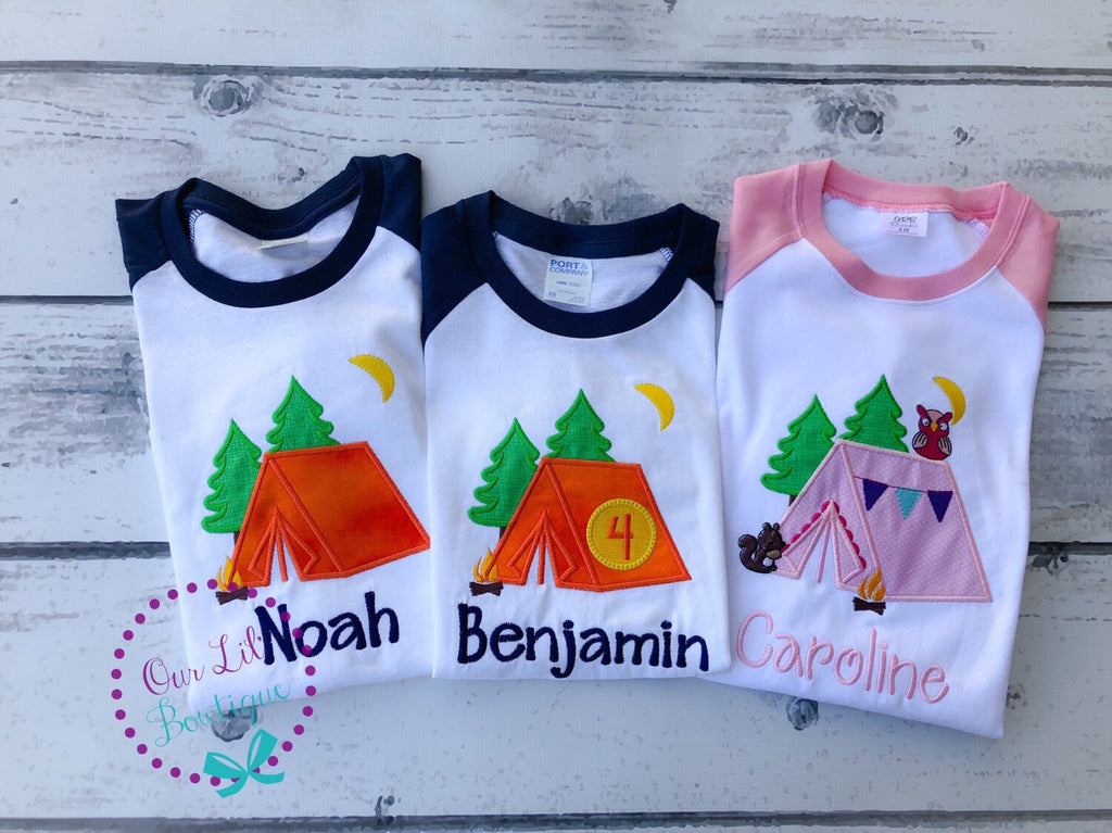 Campfire Birthday Shirt: Personalized Camping Party Tee