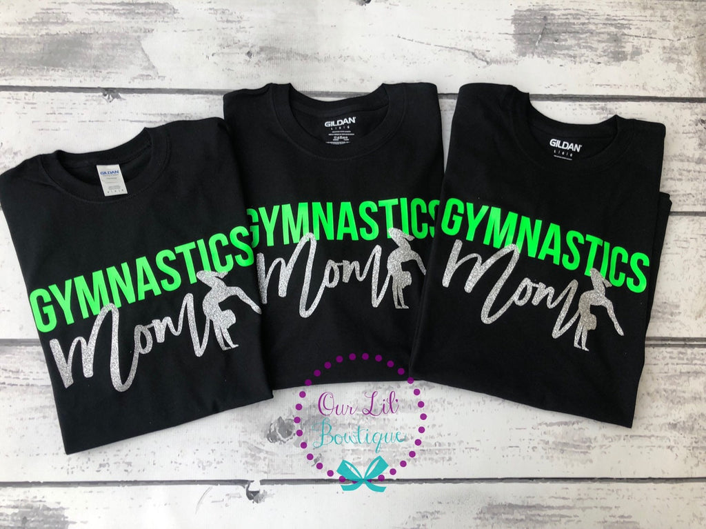 Personalized Gymnastics Mom Shirt: Team Colors, Vinyl Design