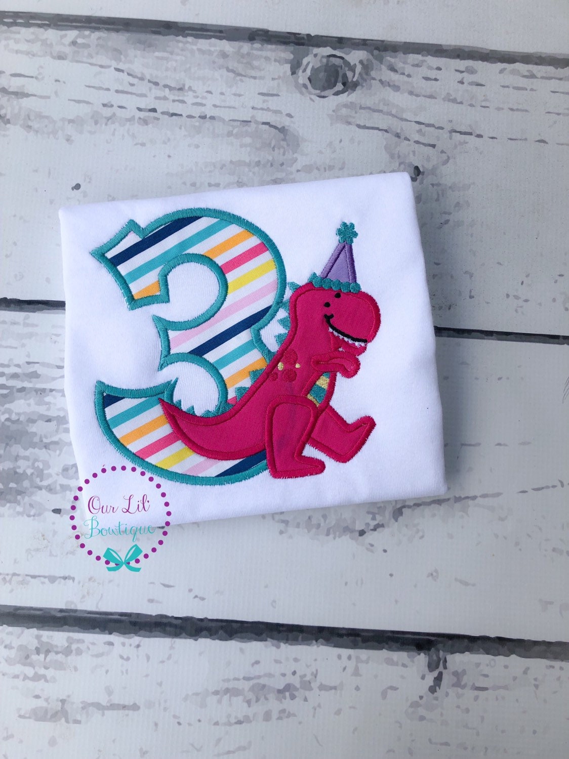 Personalized Dinosaur Birthday Dress: Tea Rex Party Shirt