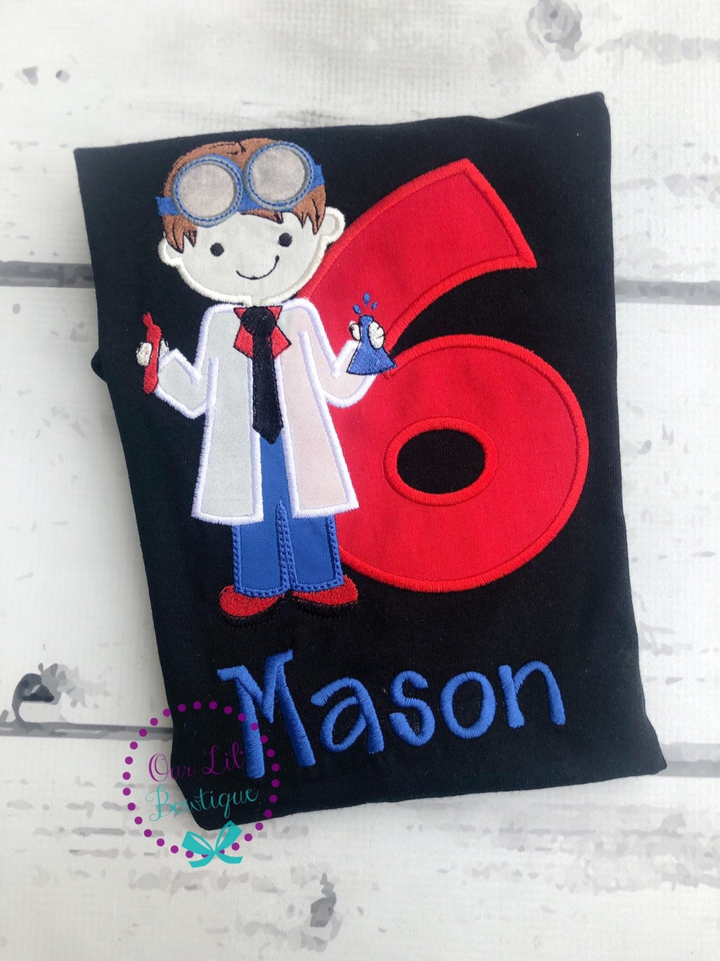 Personalized Scientist Birthday Shirt: Applique Outfit