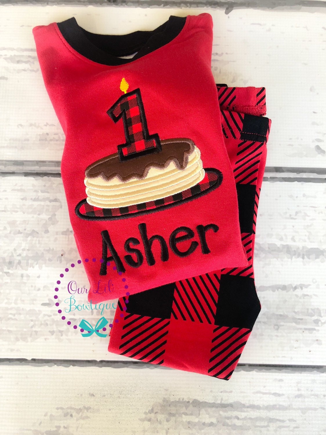 Pancake personalized Birthday Shirt - Pancake Personalized - Pancake Birthday - Christmas Birthday - Buffalo Plaid Birthday - Lumberjack