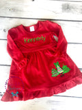 Personalized Christmas Dress - Embroidered Christmas Trees - Monogrammed Holiday Outfit - Girls Dress - Christmas