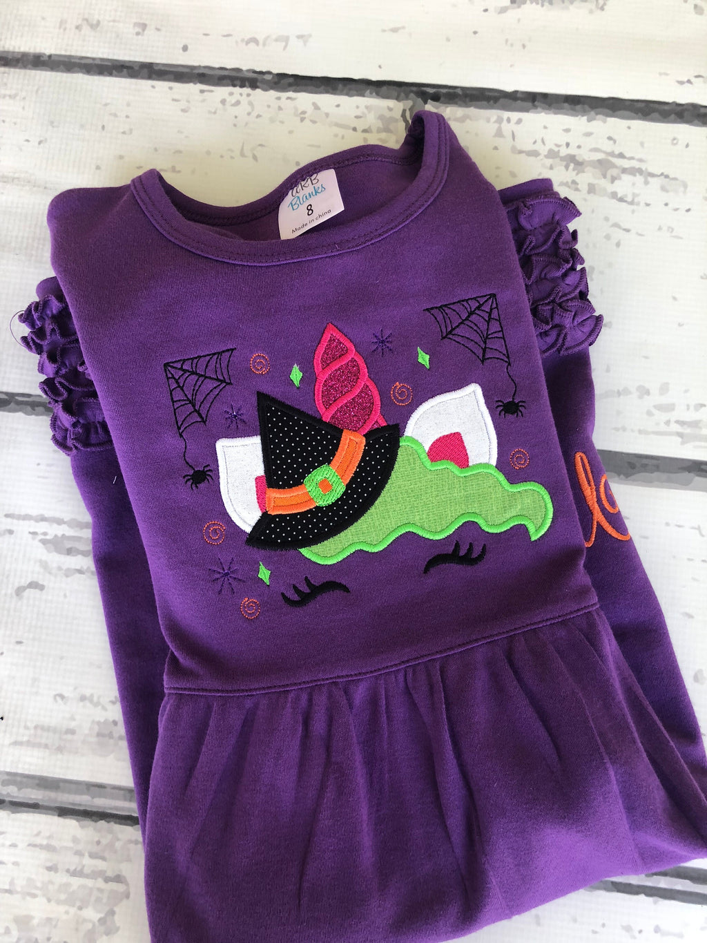 Witch Unicorn Halloween Shirt - Personalized Girls Tee