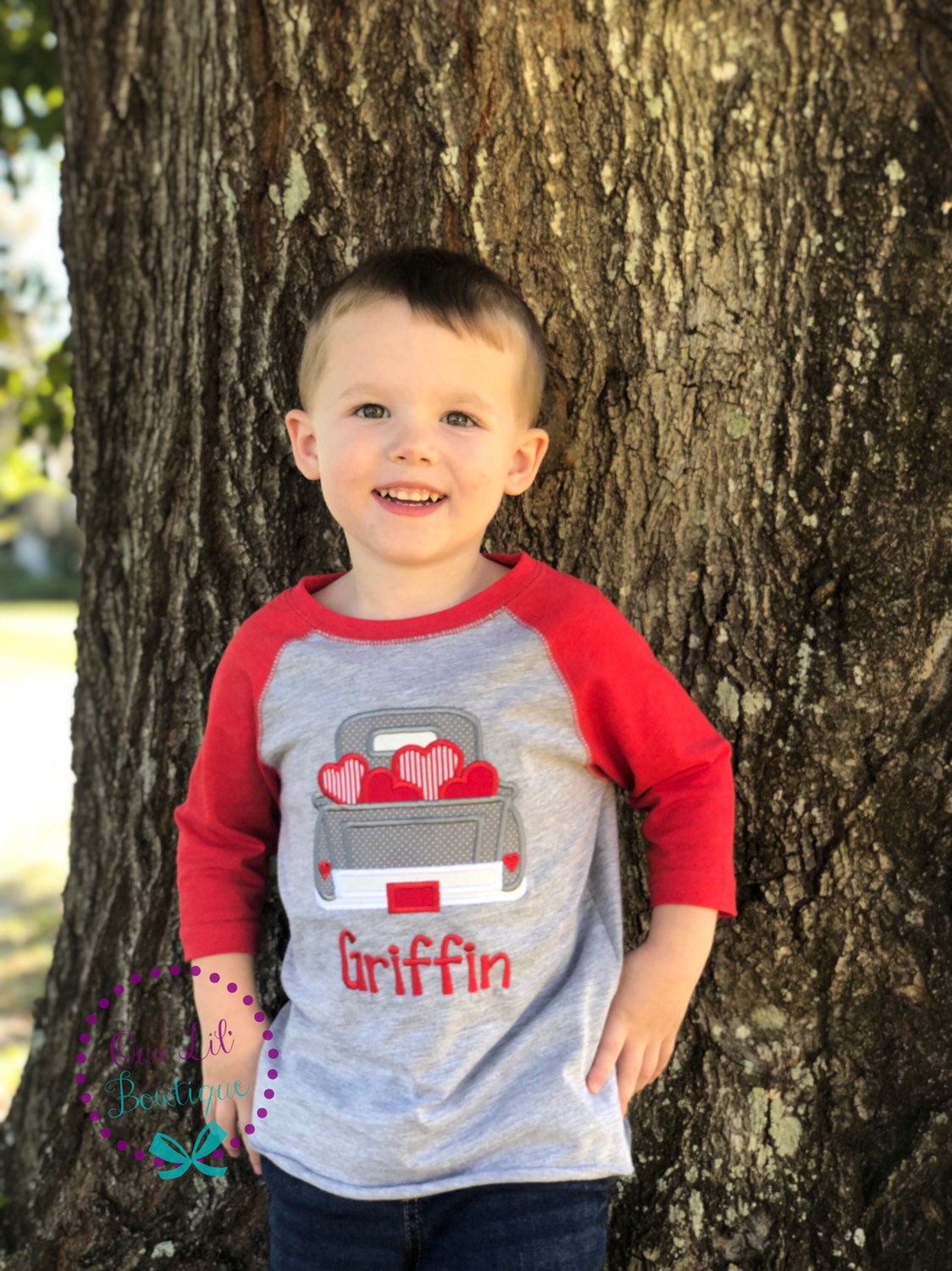 Personalized Valentine's Truck Appliqué Shirt - Baby & Toddler