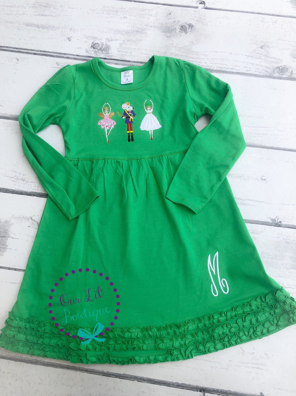 Personalized Nutcracker Christmas Dress: Monogrammed Girls Holiday Outfit