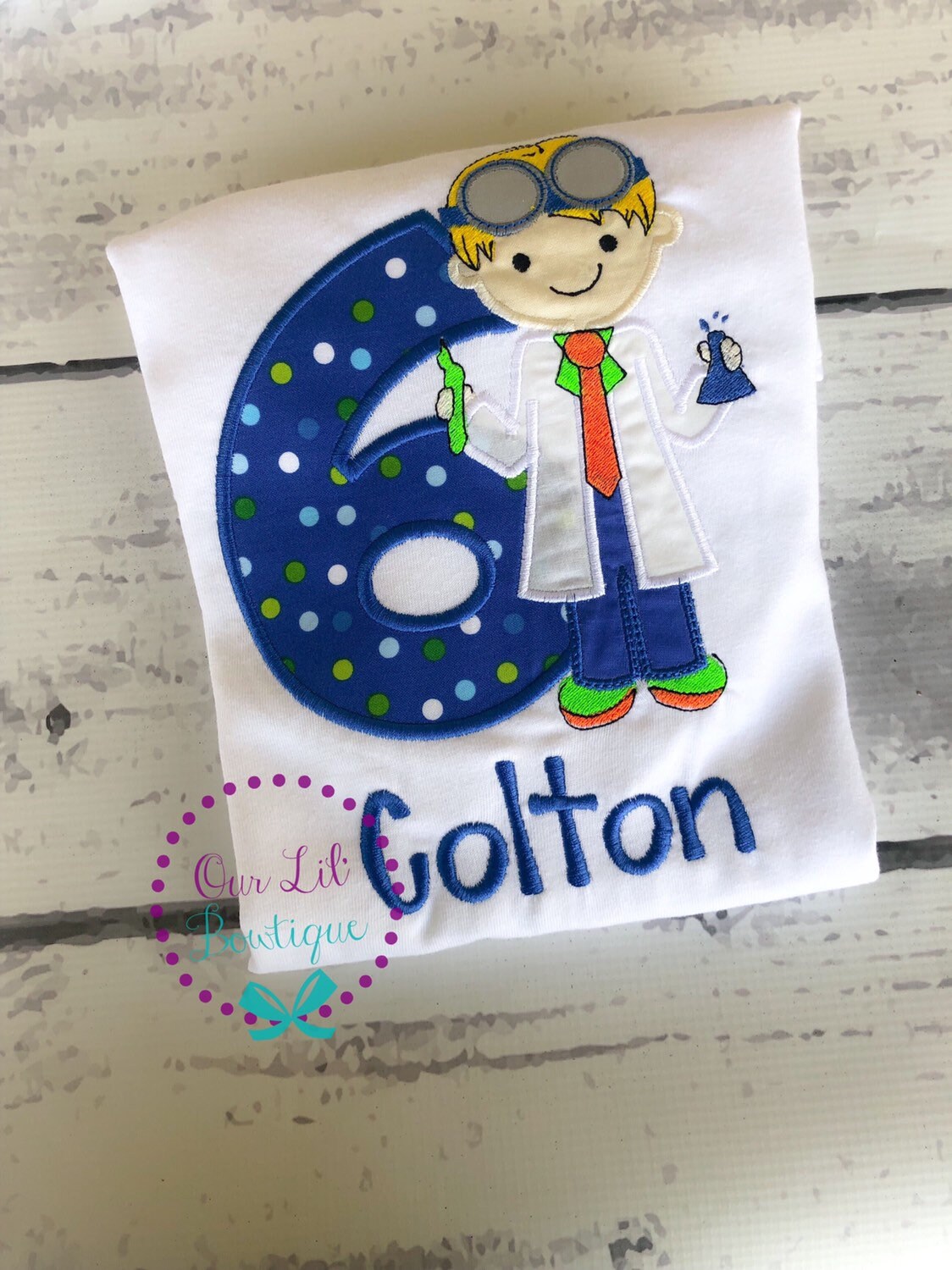 Personalized Scientist Birthday Shirt: Applique Outfit