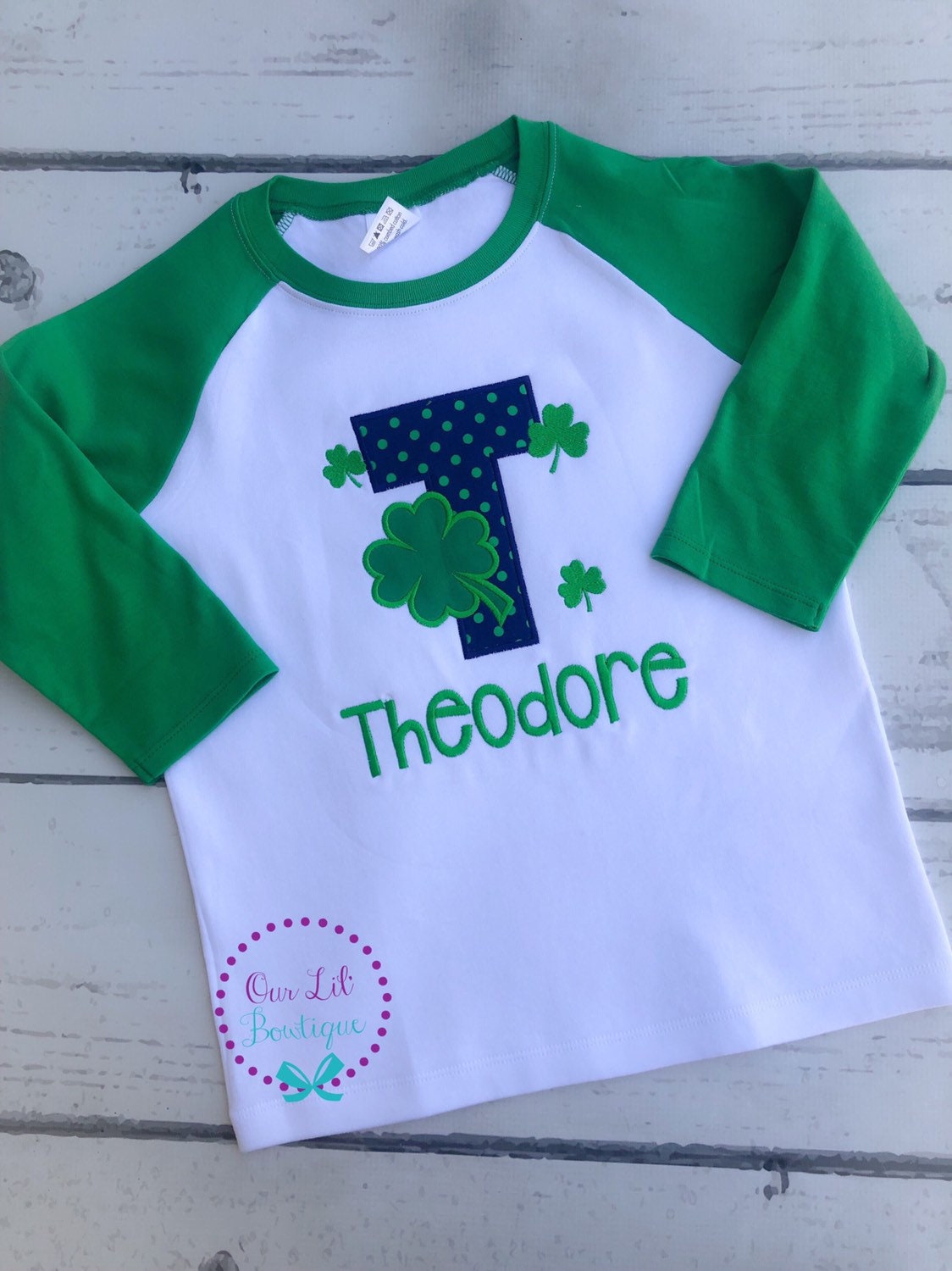 Personalized Shamrock Shirt: Embroidered St. Patrick's Day Bodysuit