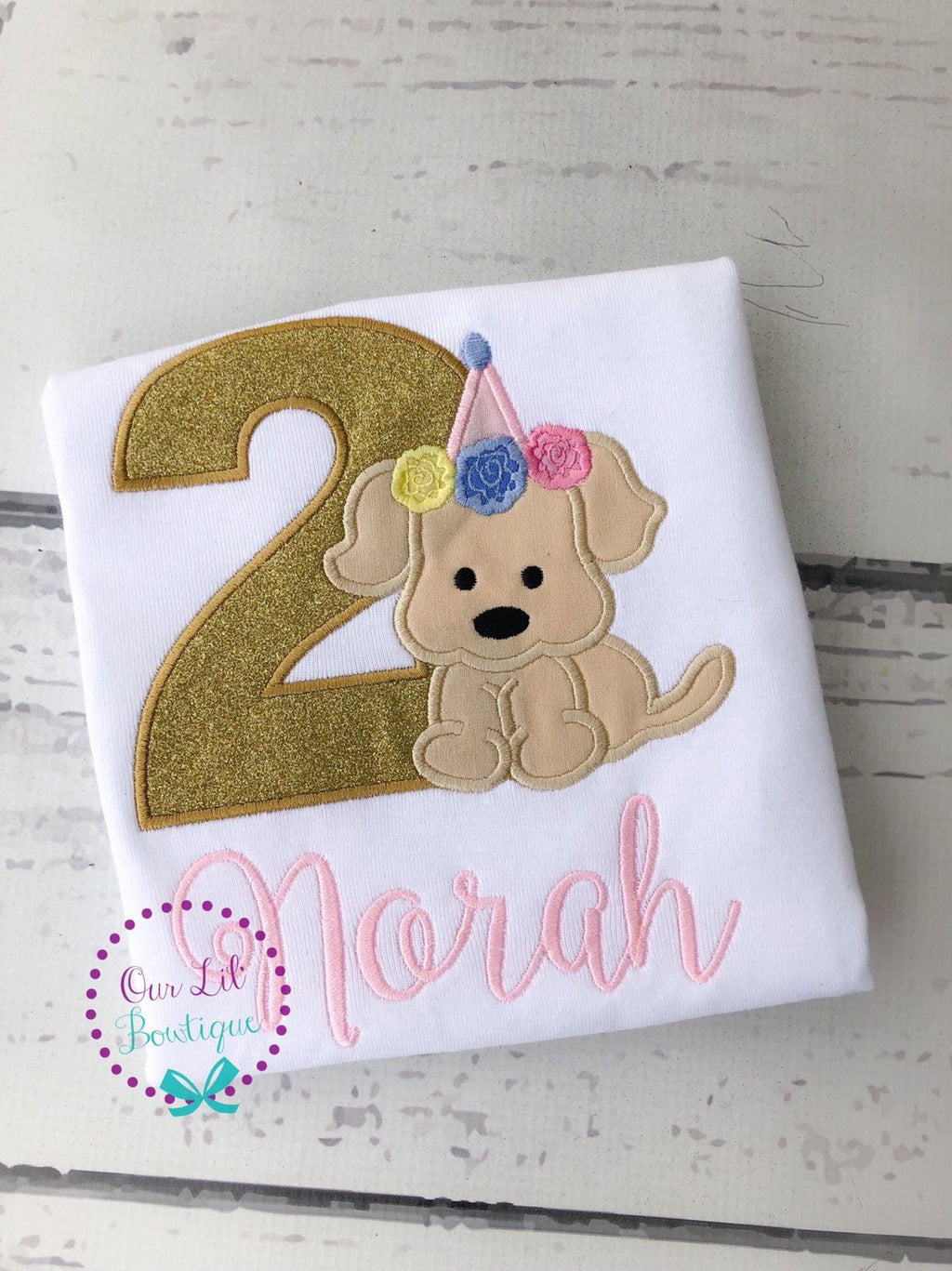 Puppy Birthday Shirt - Puppy Shirt - Personalized - Applique Shirt - Dog Birthday - Birthday Shirt- Personalized Birthday - Puppy Birthday