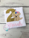 Puppy Birthday Shirt - Puppy Shirt - Personalized - Applique Shirt - Dog Birthday - Birthday Shirt- Personalized Birthday - Puppy Birthday