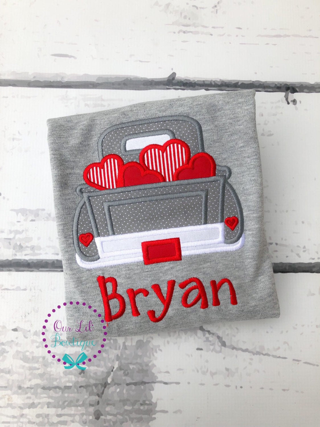 Personalized Valentine's Truck Appliqué Shirt - Baby & Toddler