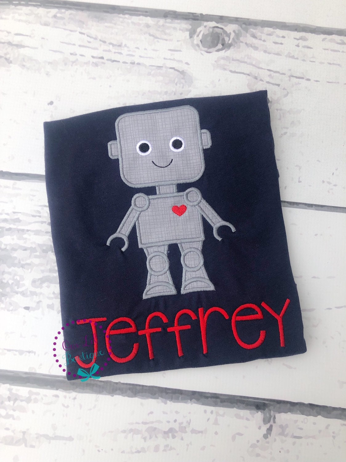 Valentine's Robot Shirt - Personalized Valentine Shirt - Boys Valentine Shirt - Valentine Robot Applique - Personalized - Robot