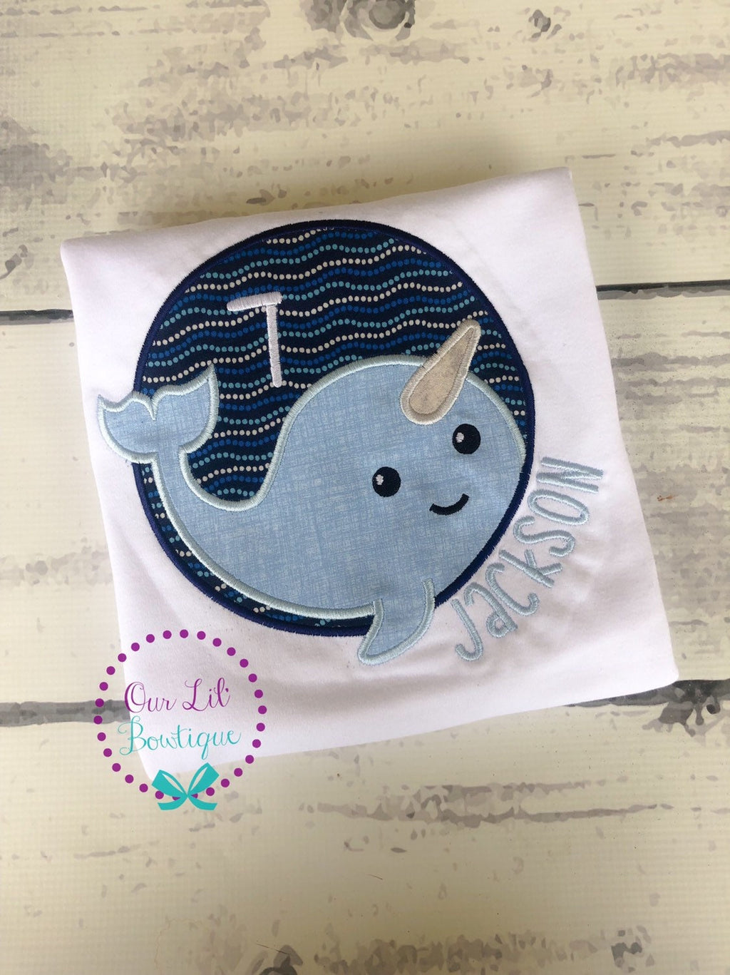 Personalized Narwhal Shirt - Girl Narwhal Shirt - Boy Narwhal Shirt - Cute Narwhal Applique - Narwhal Applique - Summer Shirt - Birthday