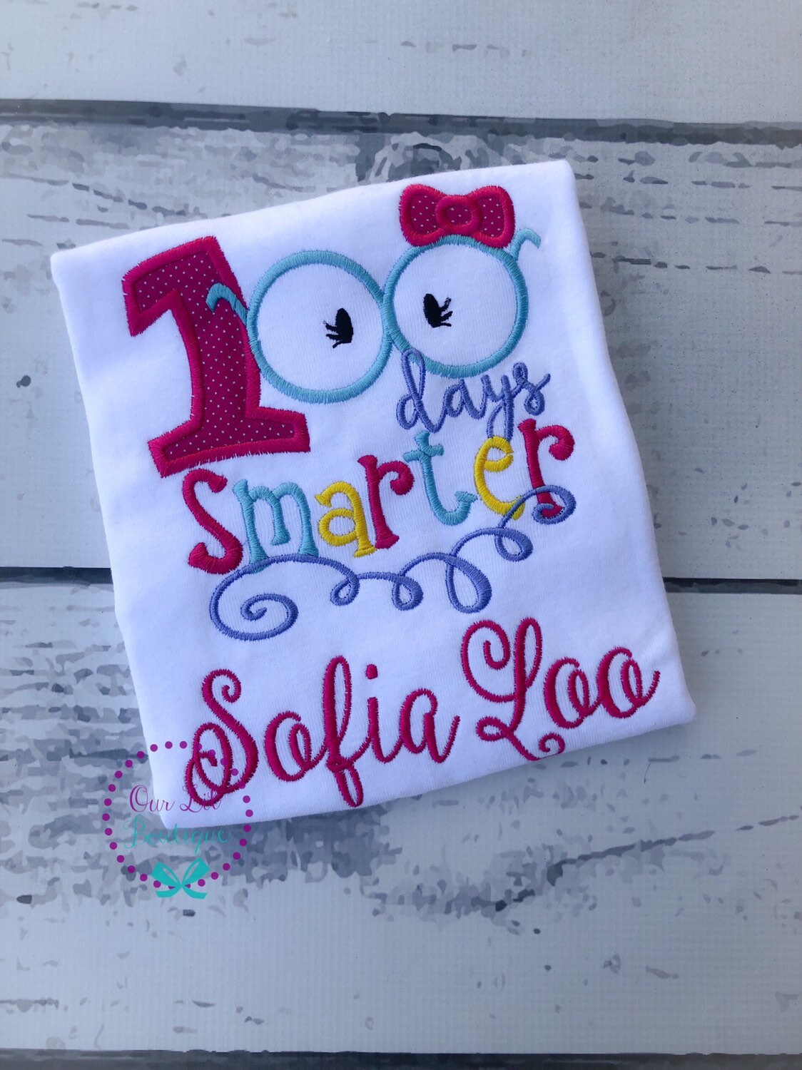 100 Days Smarter Shirt: Personalized Girls 100th Day of School