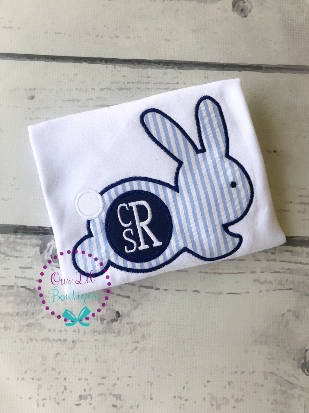 Personalized Easter Bunny Applique Shirt - Monogrammed Easter T-Shirt
