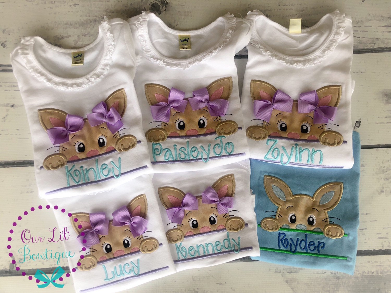 Easter Bunny Shirt - Personalized St. Easter Shirt - Split Bunny - Kids Easter Shirt -Sibling Shirts -Girls Easter Shirt - Boys Easter Shirt