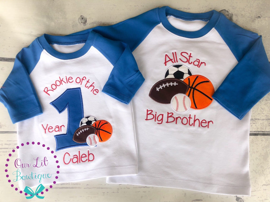 Personalized Rookie of the Year Birthday Shirt - Sports Raglan