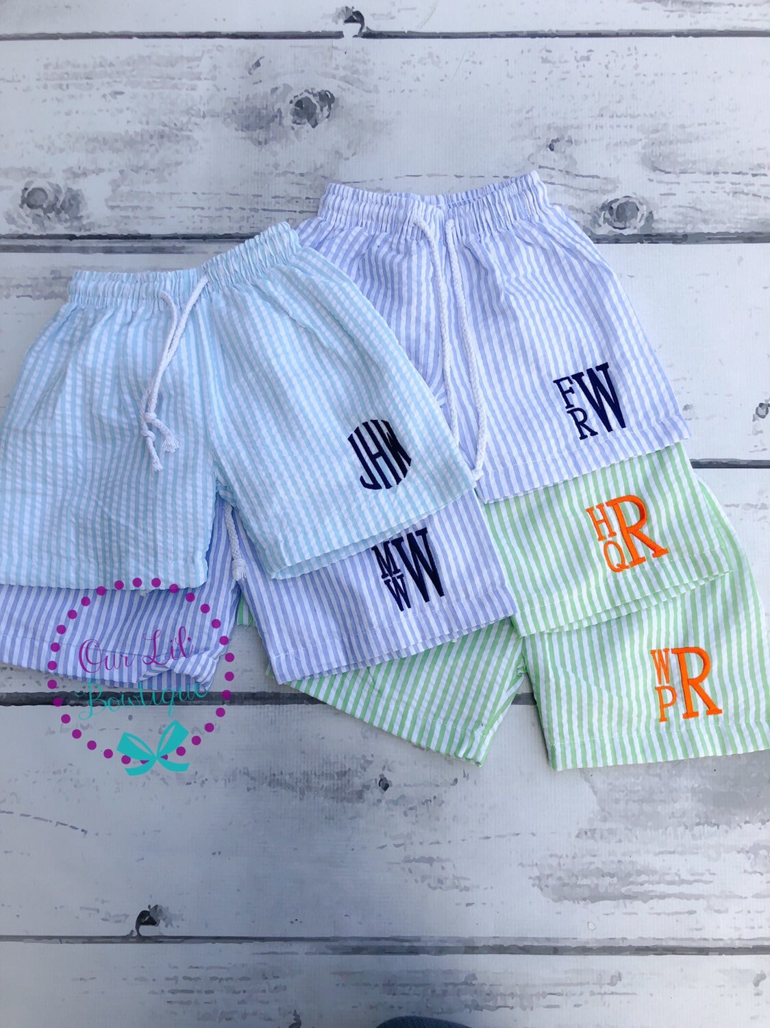 Seersucker Monogrammed Swim Trunks - Boys Monogrammed Bathing Suit - Bathing Suit - Boys Bathing Suit - Trunk - Personalized Swimsuit - Boys