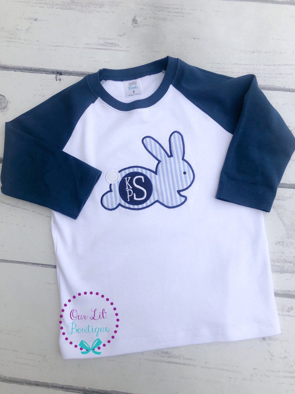 Personalized Easter Bunny Applique Shirt - Monogrammed Easter T-Shirt