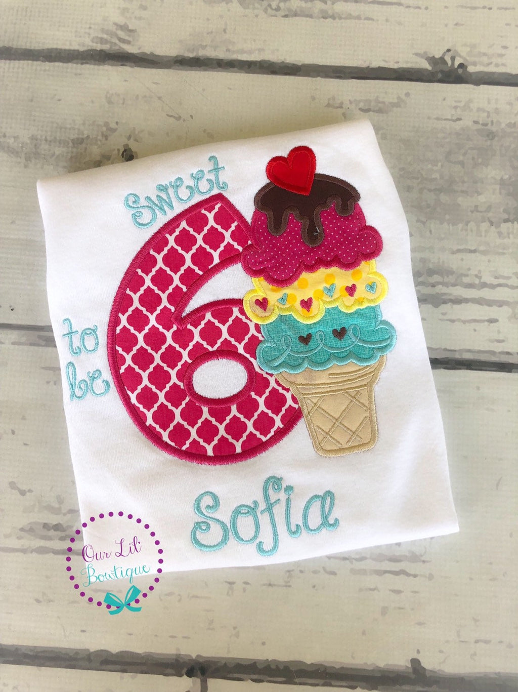 Ice Cream Birthday Shirt - Ice Cream Birthday - It's Sweet To Be Three - Birthday Shirt- Personalized Birthday - Personalized - Birthday