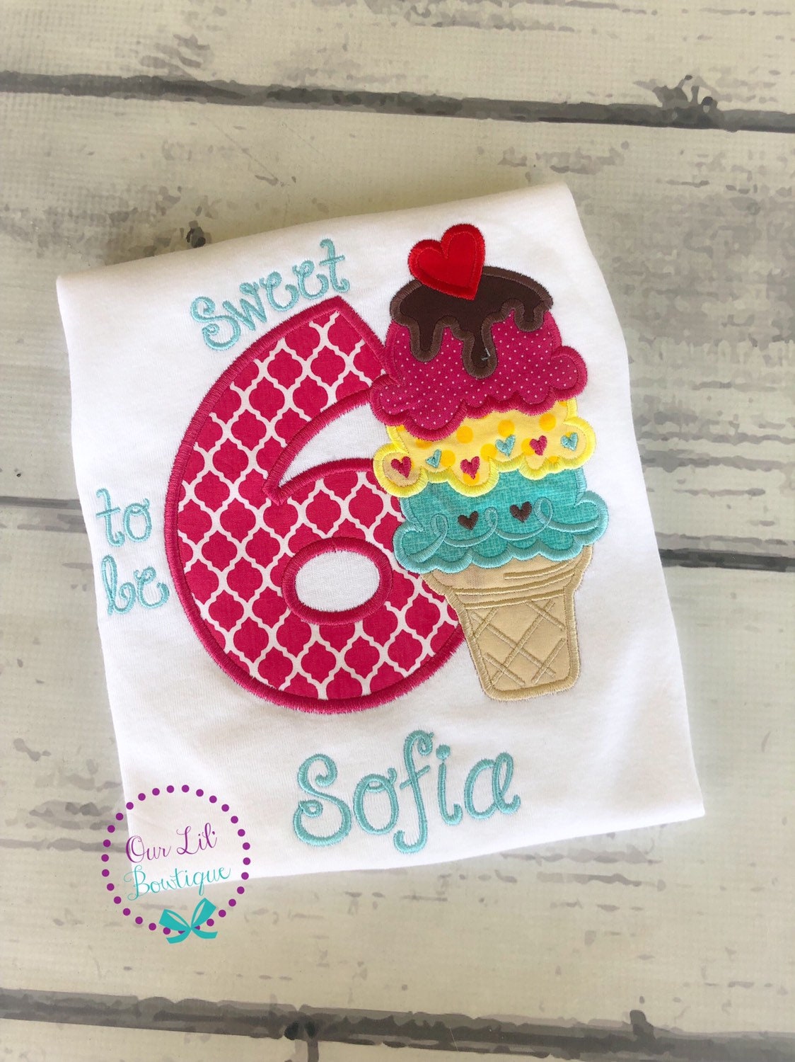 Ice Cream Birthday Shirt - Ice Cream Birthday - It's Sweet To Be Three - Birthday Shirt- Personalized Birthday - Personalized - Birthday
