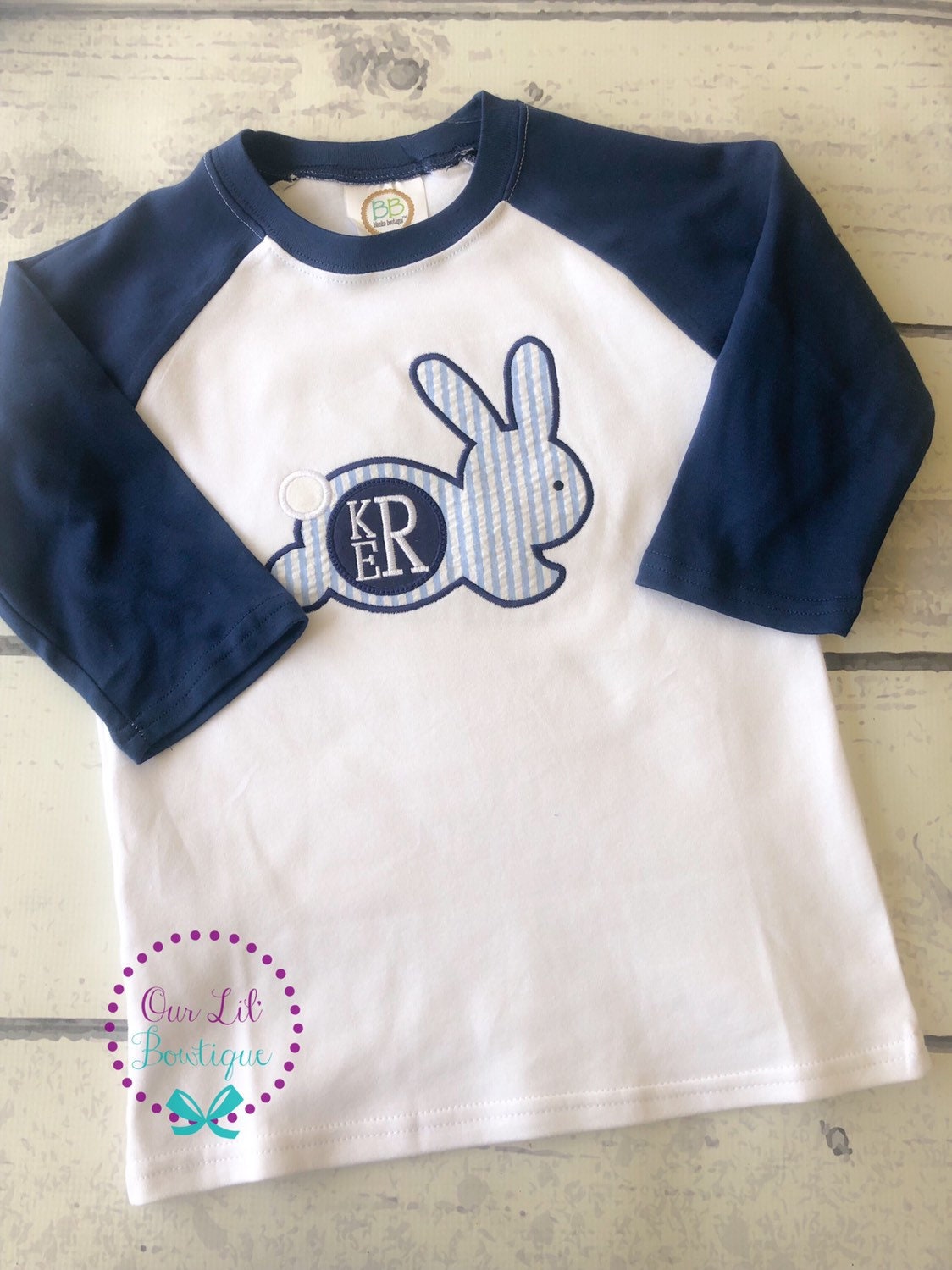 Personalized Easter Bunny Applique Shirt - Monogrammed Easter T-Shirt