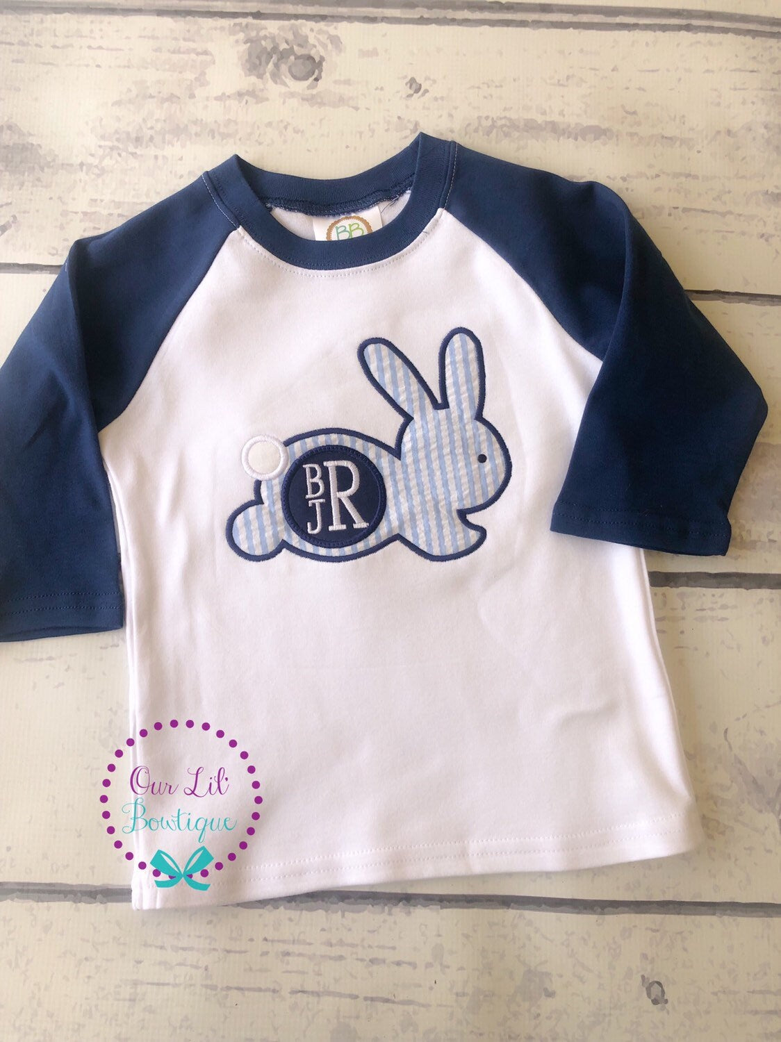 Personalized Easter Bunny Applique Shirt - Monogrammed Easter T-Shirt