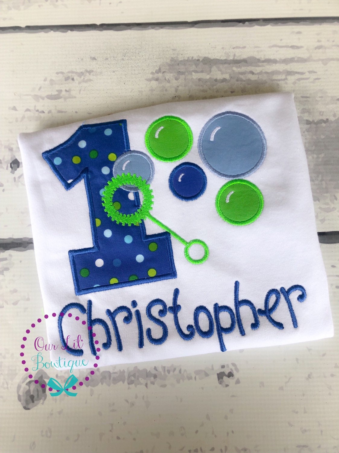 Bubble Birthday Shirt: Personalized Boy's First Birthday