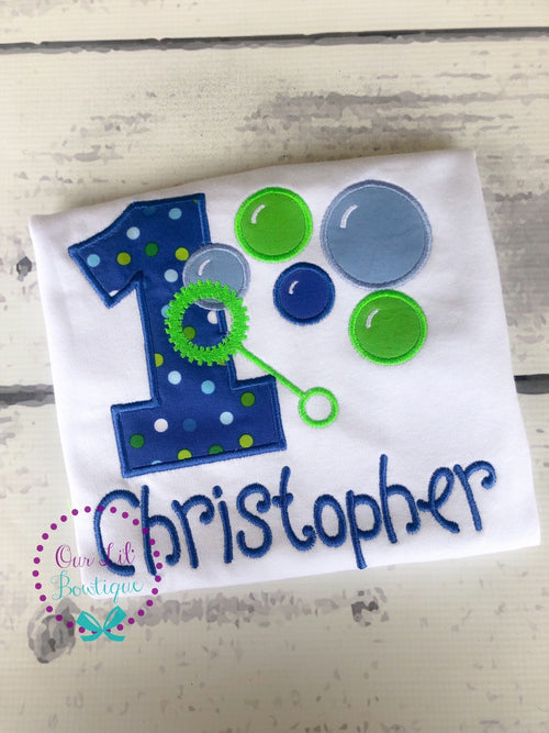Bubble Birthday Shirt: Personalized Boy's First Birthday