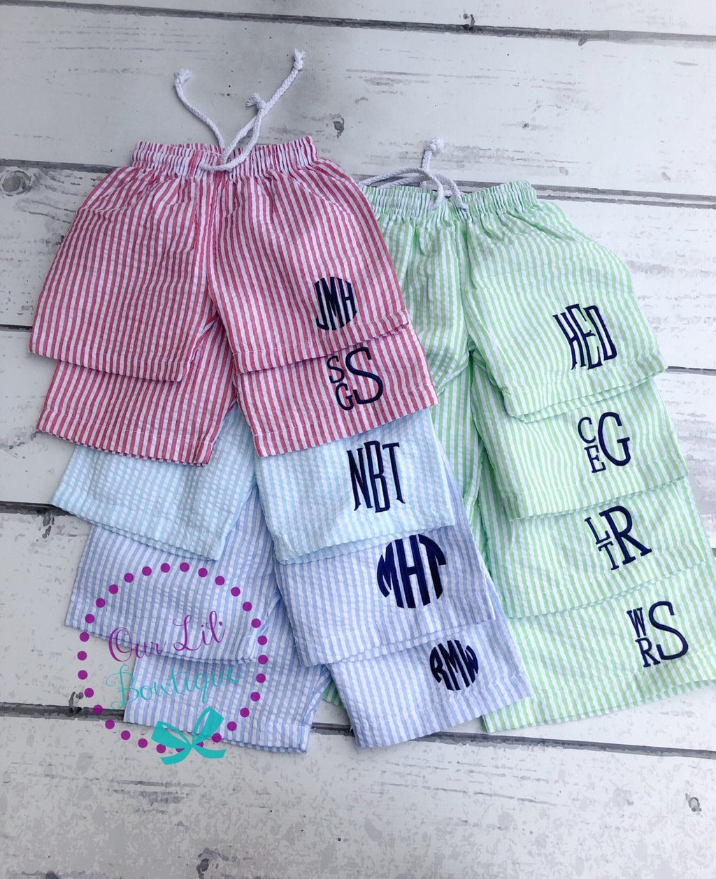 Seersucker Monogrammed Swim Trunks - Boys Monogrammed Bathing Suit - Bathing Suit - Boys Bathing Suit - Trunk - Personalized Swimsuit - Boys