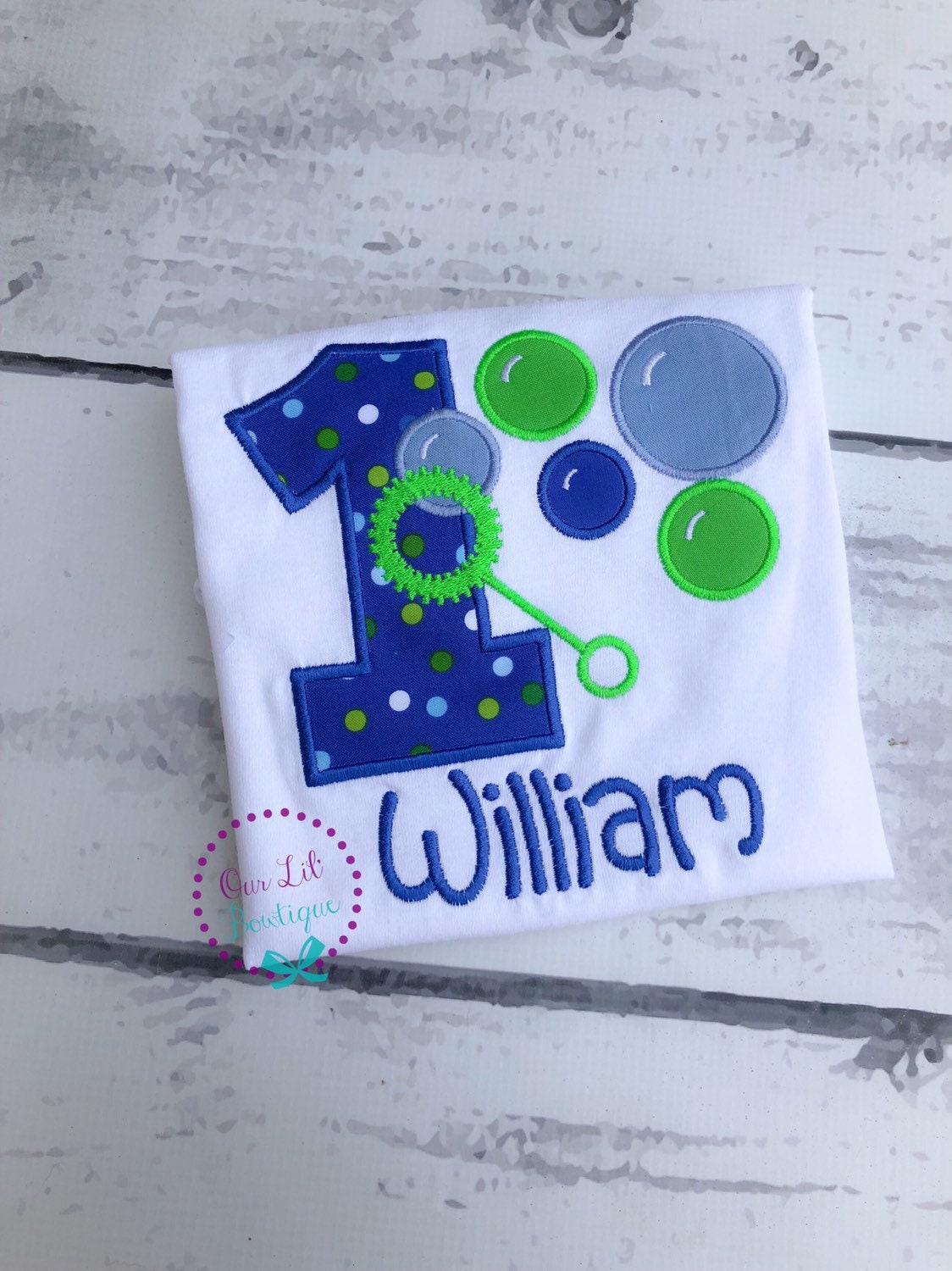 Bubble Birthday Shirt: Personalized Boy's First Birthday