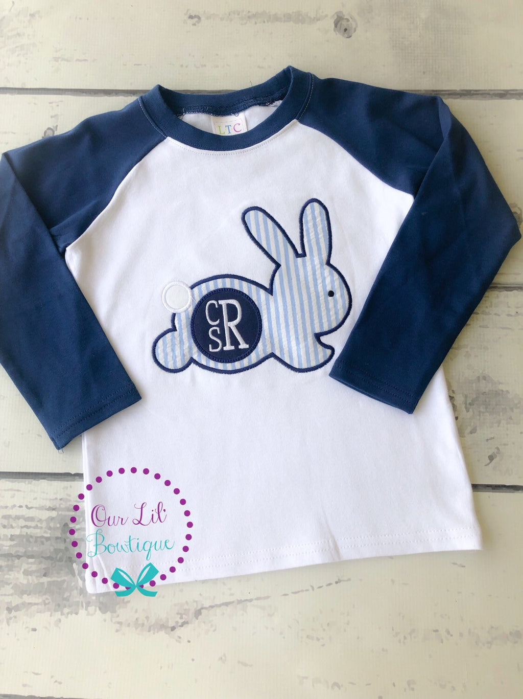 Personalized Easter Bunny Applique Shirt - Monogrammed Easter T-Shirt