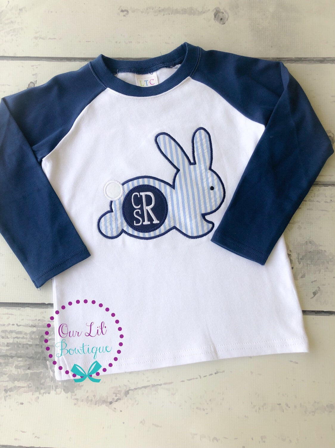 Personalized Easter Bunny Applique Shirt - Monogrammed Easter T-Shirt