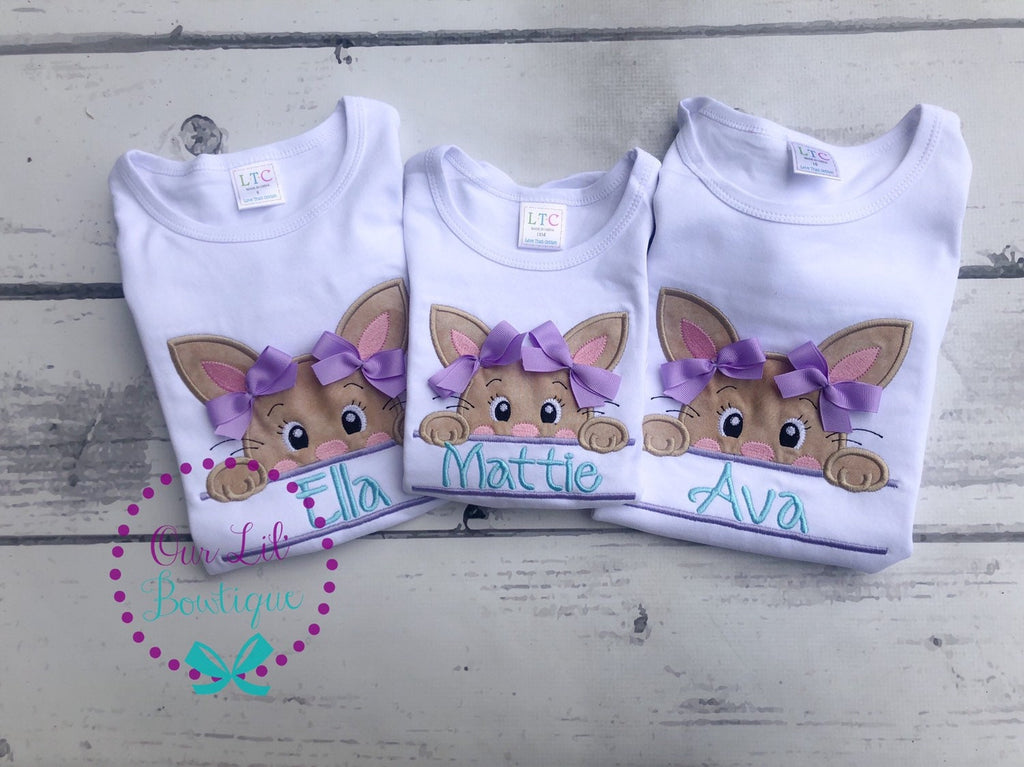 Easter Bunny Shirt - Personalized St. Easter Shirt - Split Bunny - Kids Easter Shirt -Sibling Shirts -Girls Easter Shirt - Boys Easter Shirt