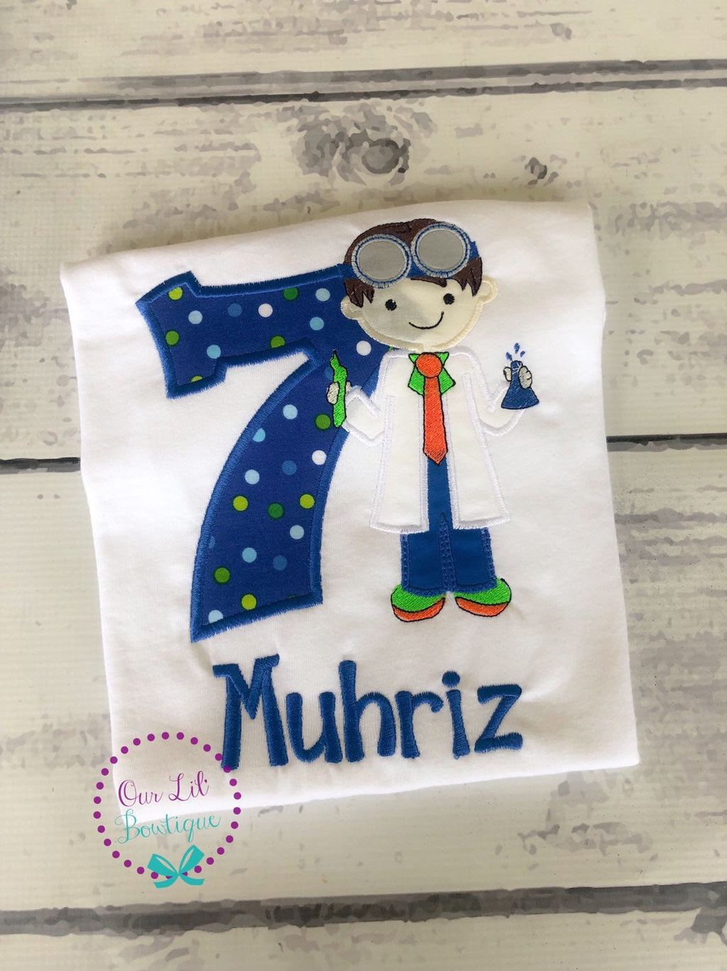 Personalized Scientist Birthday Shirt: Applique Outfit