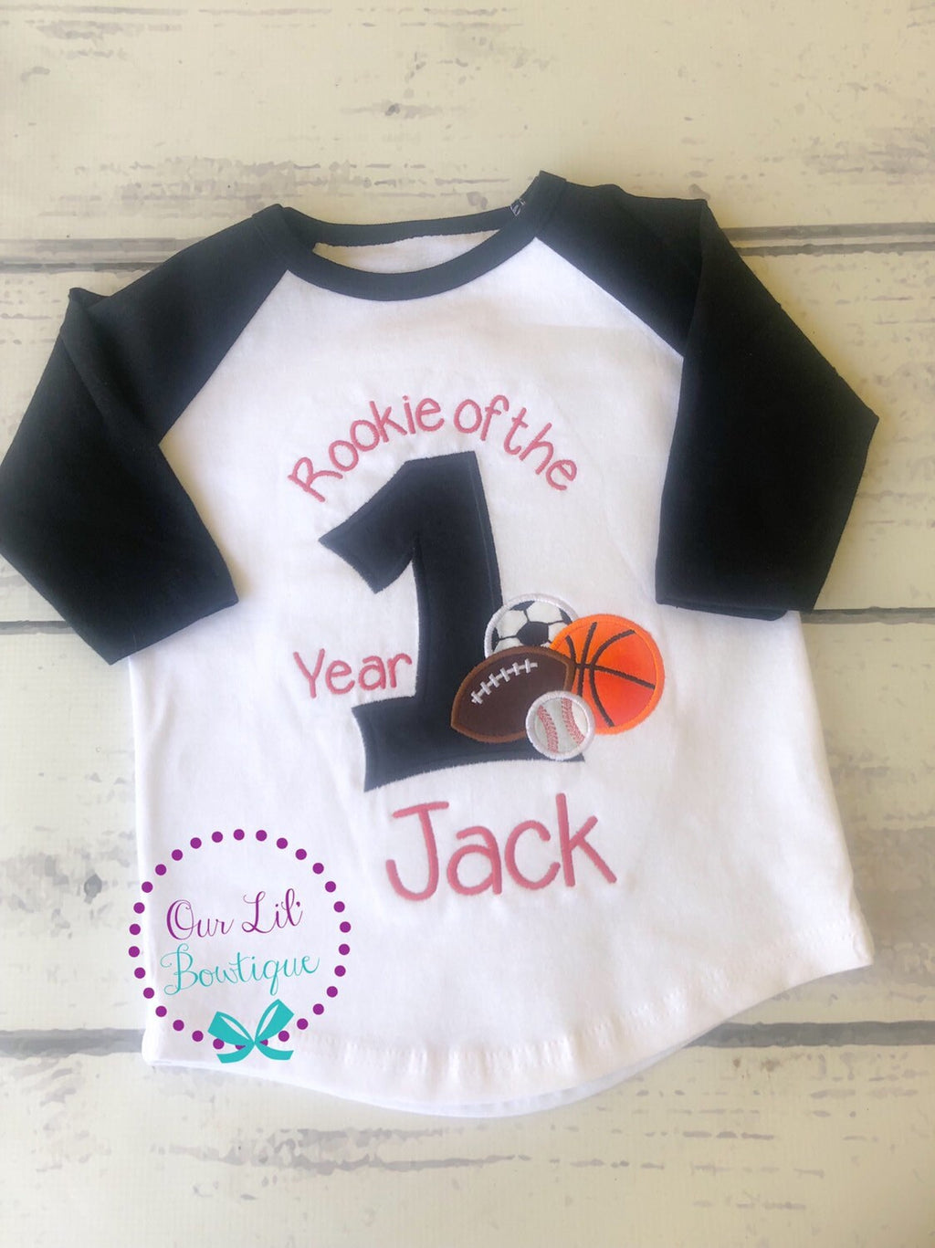 Personalized Rookie of the Year Birthday Shirt - Sports Raglan