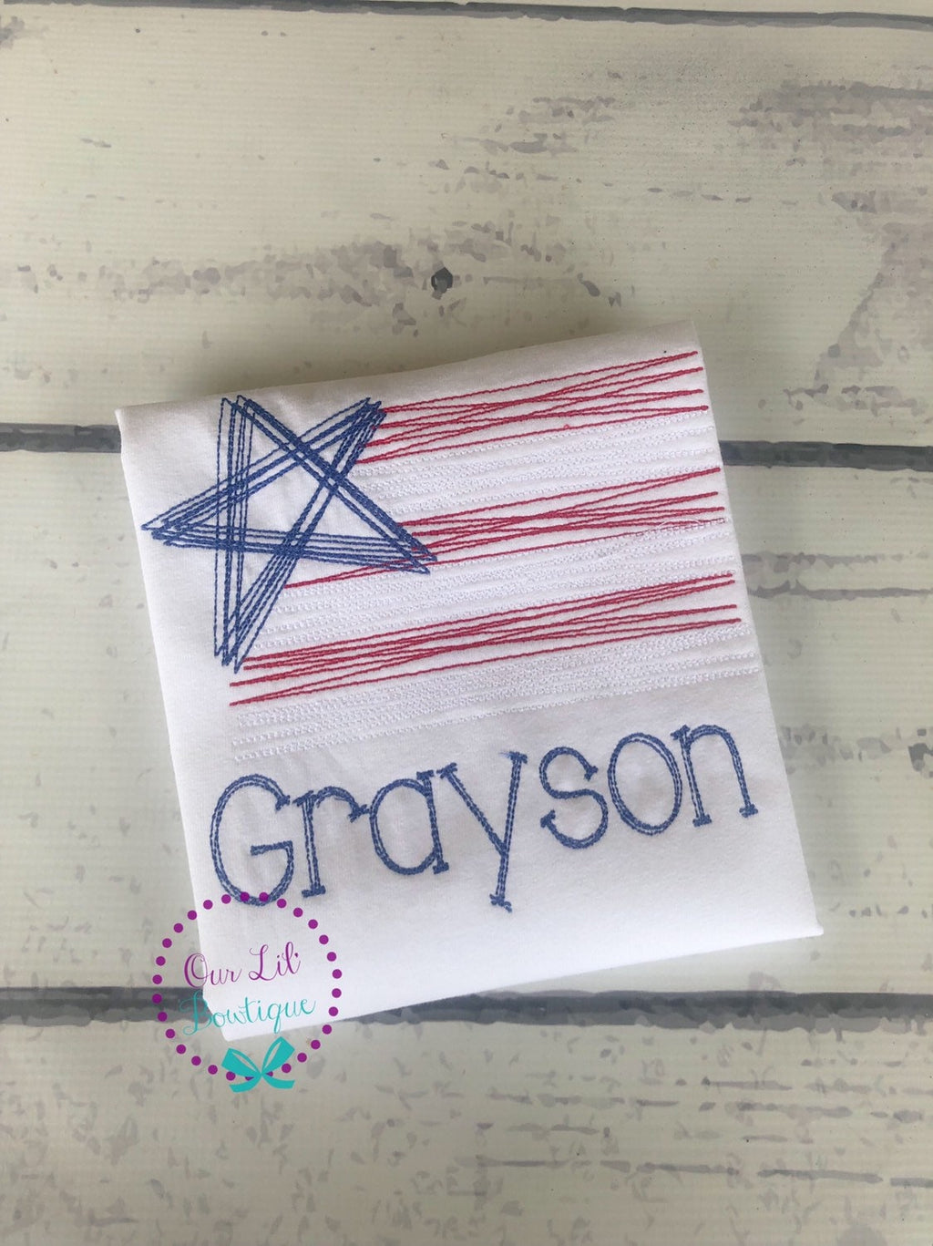 Embroidered Flag Shirt: Personalized 4th of July Patriotic Tee