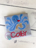 Personalized Octopus Sandcastle Applique Shirt - Birthday Beach Theme